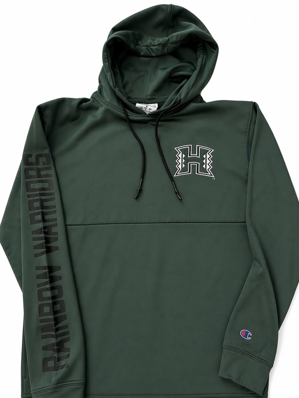 Champion Hawaii Green Hooded Pullover with Black Accents